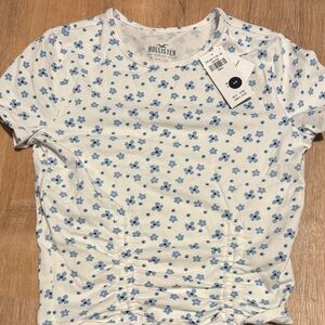 Hollister Blue Floral Print Baby Tee